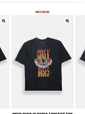 MENS GUNS N' ROSES APPETITE FOR DESTRUCTION OVERSIZED TEE